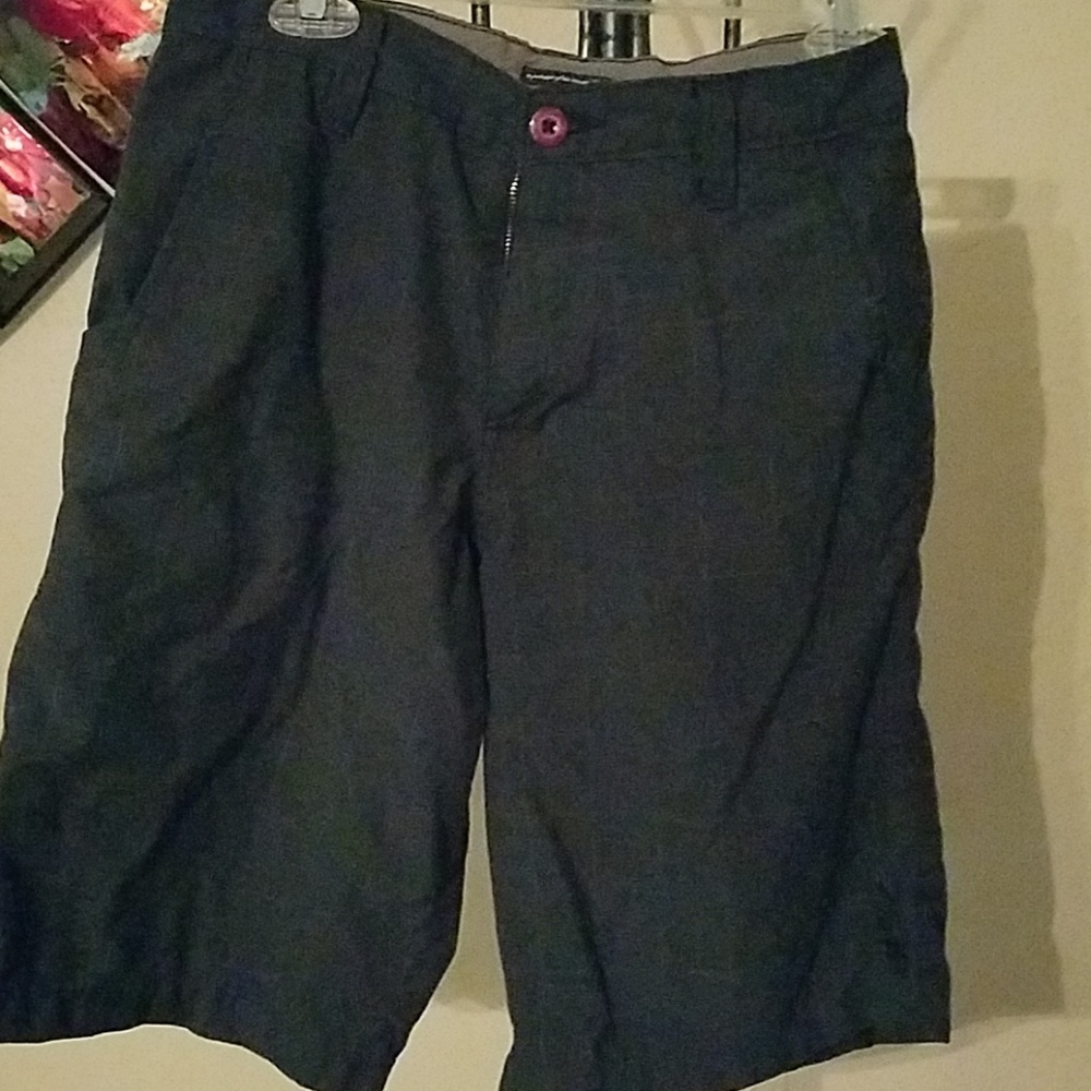 Black and grey plaid shorts